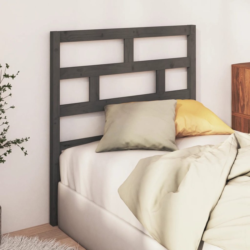 Berkfield Bed Headboard Grey 106x4x100 cm Solid Wood Pine