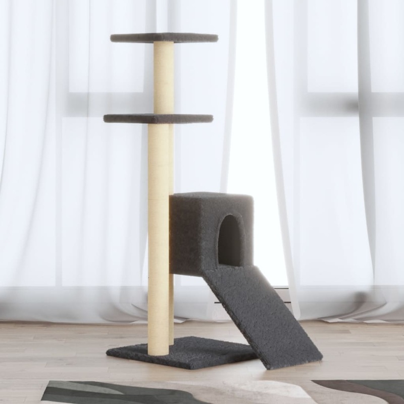 Berkfield Cat Tree with Sisal Scratching Posts Dark Grey 92 cm