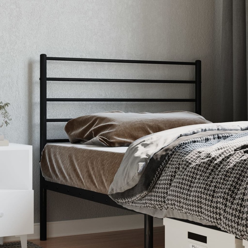 Berkfield Metal Headboard Black 75 cm