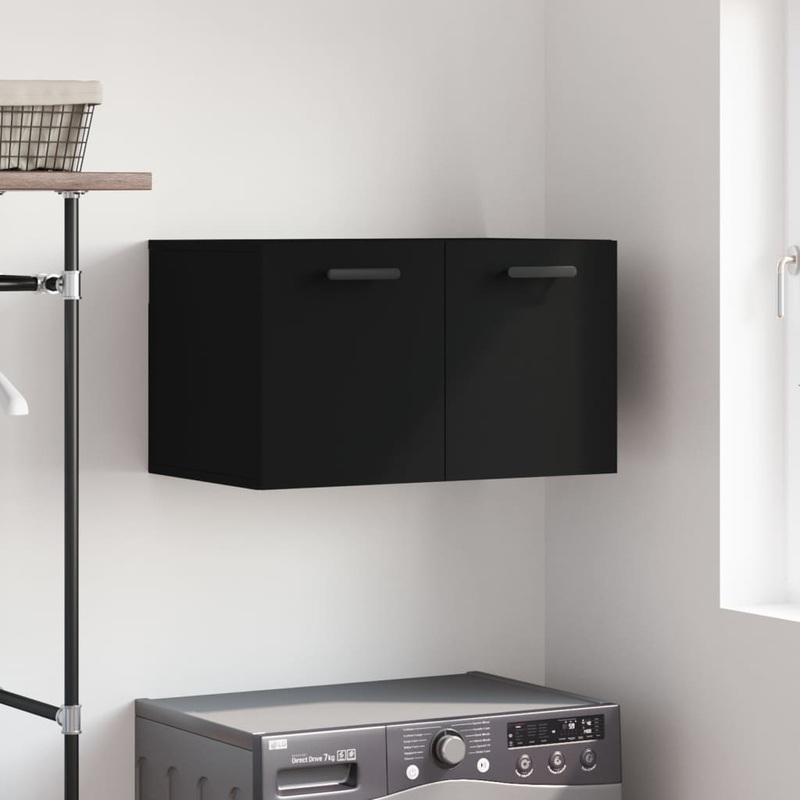 Berkfield Wall Cabinet Black 60×36.5×35 cm Engineered Wood