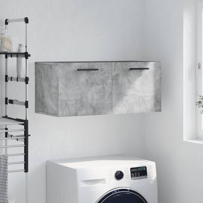 Berkfield Wall Cabinet Concrete Grey 80×36.5×35 cm Engineered Wood