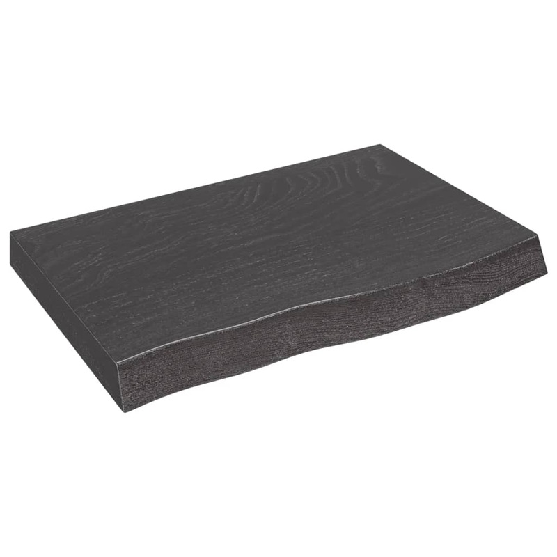Berkfield Wall Shelf Dark Grey 60x40x6 cm Treated Solid Wood Oak