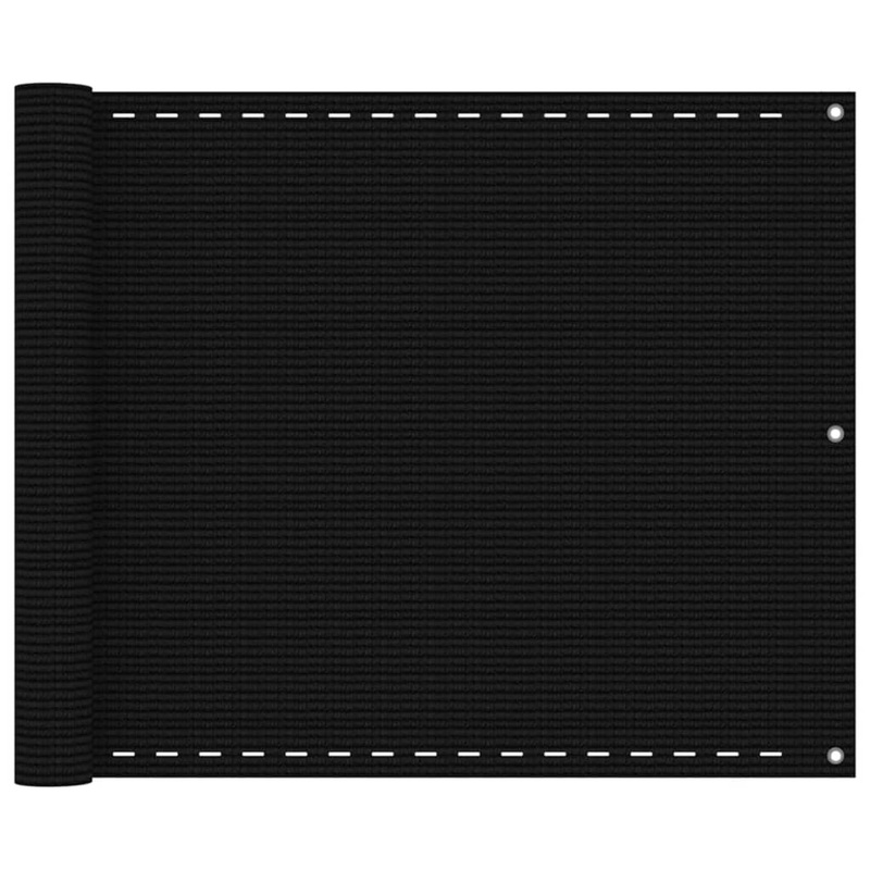 Berkfield Balcony Screen Black 75×300 cm HDPE