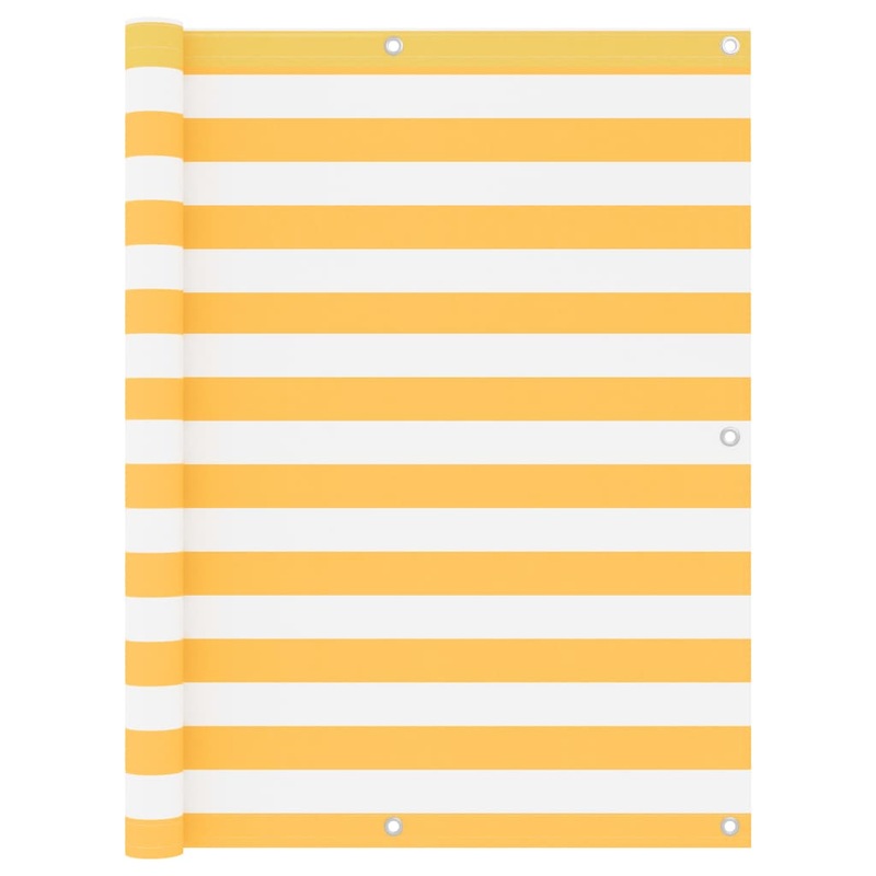 Berkfield Balcony Screen White and Yellow 120×300 cm Oxford Fabric