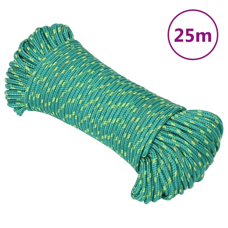 Berkfield Boat Rope Green 3 mm 25 m Polypropylene