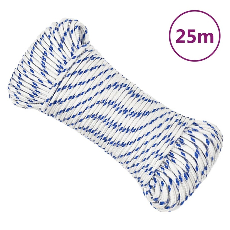 Berkfield Boat Rope White 5 mm 25 m Polypropylene