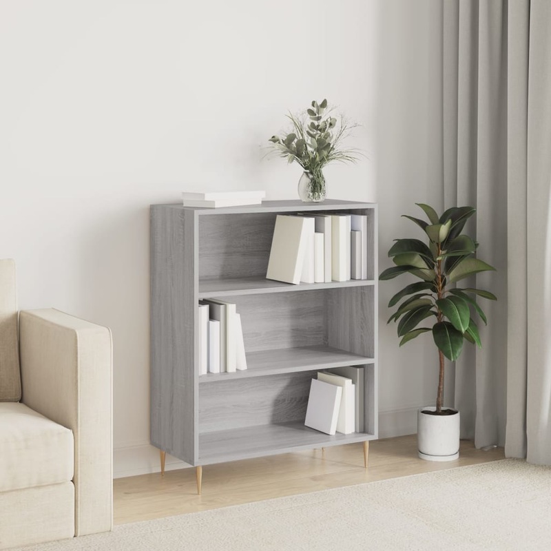 Berkfield Bookcase Grey Sonoma 69.5×32.5×90 cm Engineered Wood