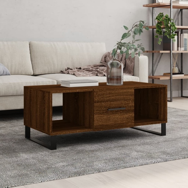 Berkfield Coffee Table Brown Oak 102x50x40 cm Engineered Wood