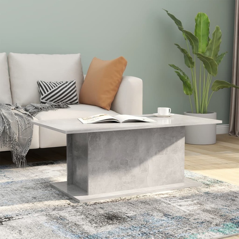 Berkfield Coffee Table Concrete Grey 102×55.5×40 cm Engineered Wood