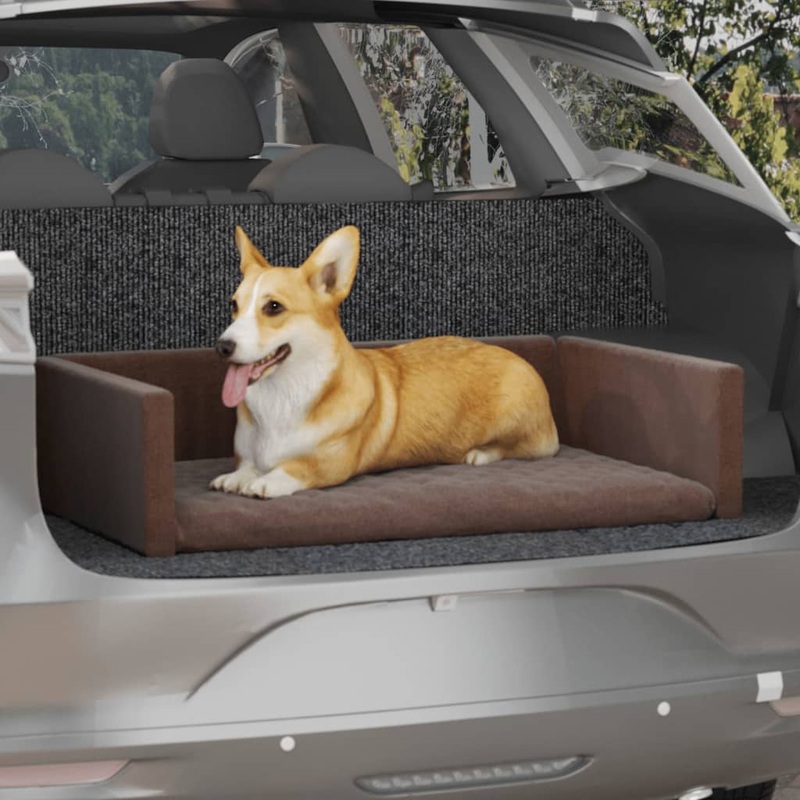 Berkfield Dog Car Boot Brown 110×70 cm Linen Look