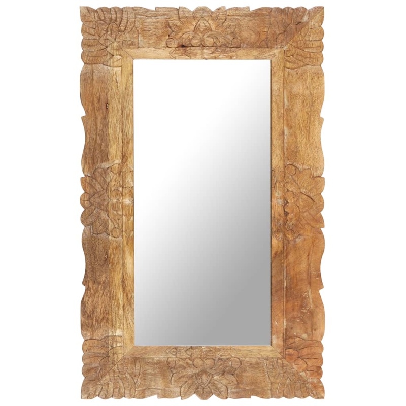 Berkfield Mirror 80×50 cm Solid Mango Wood