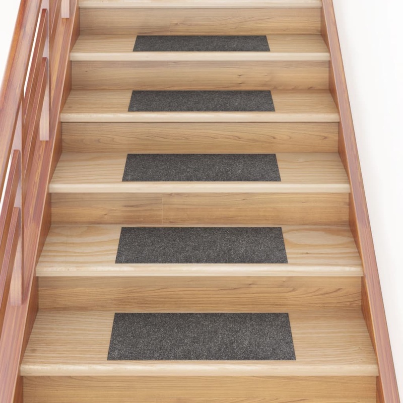 Berkfield Self-adhesive Stair Mats Rectangular 15 pcs 60×25 cm Grey Brown