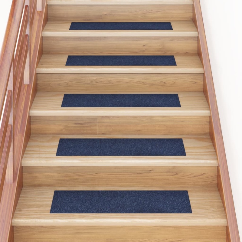 Berkfield Self-adhesive Stair Mats Rectangular 15 pcs 76×20 cm Blue