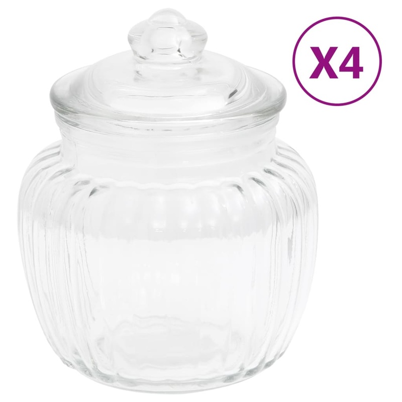 Berkfield Storage Jars 4 pcs 500 ml Glass