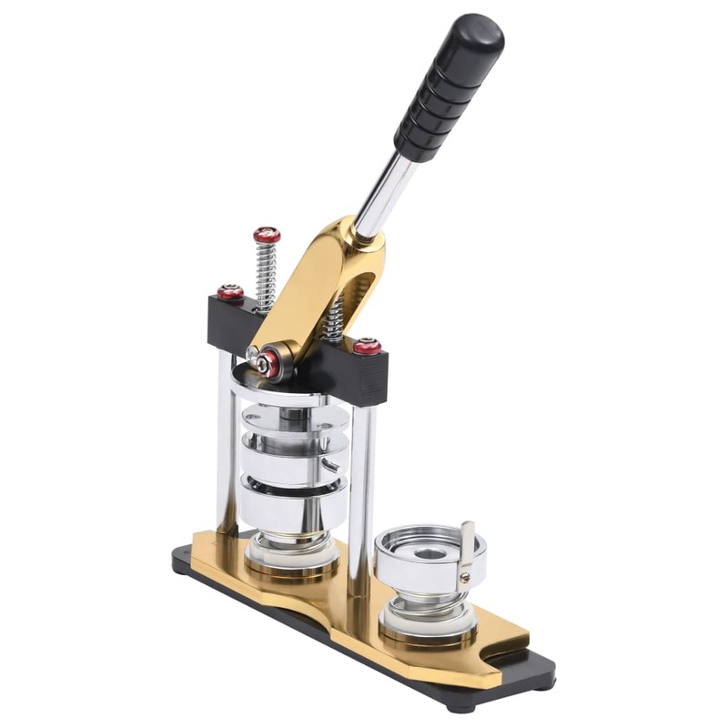 Berkfield Badge Maker Machine with Circle Cutter Rotate Punch 58 mm