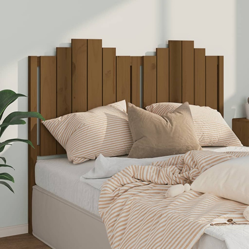 Berkfield Bed Headboard Honey Brown 146x4x110 cm Solid Wood Pine