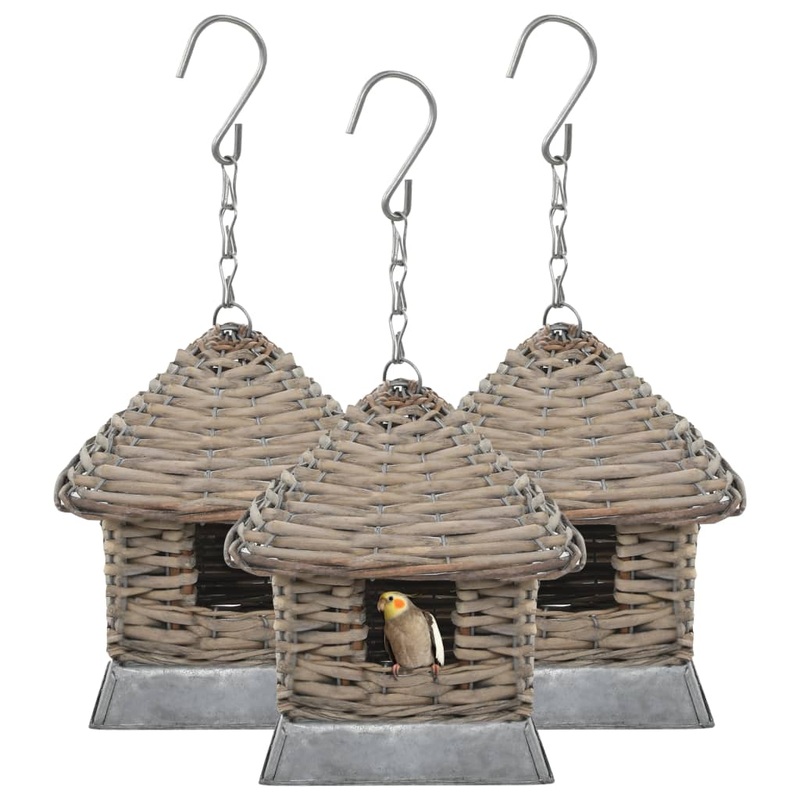 Berkfield Bird Houses 3 pcs Wicker