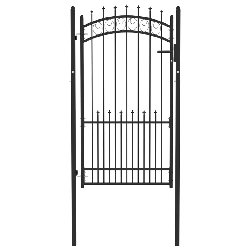 Berkfield Fence Gate with Spikes Steel 100×175 cm Black