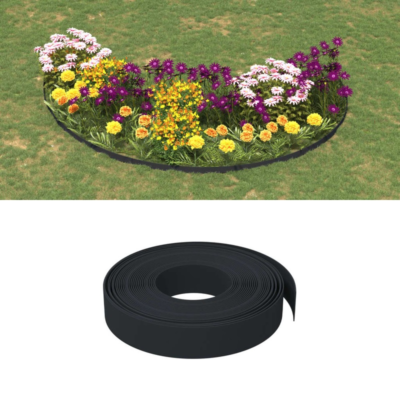 Berkfield Garden Edging Black 10 m 10 cm Polyethylene