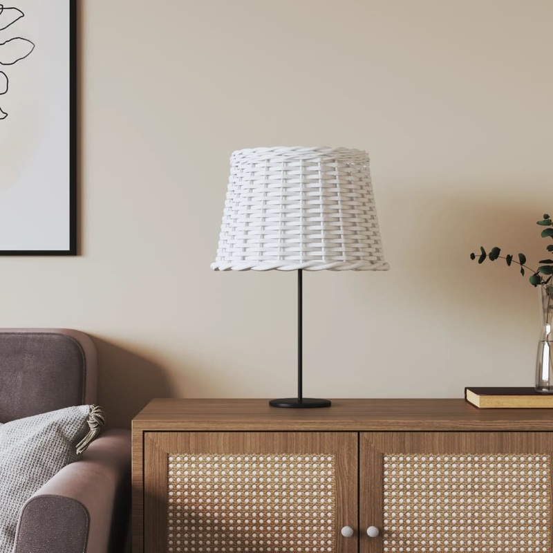 Berkfield Lamp Shade White _40x26 cm Wicker