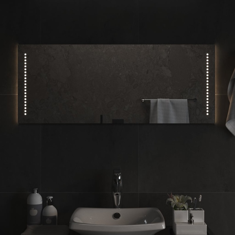 Berkfield LED Bathroom Mirror 100×40 cm