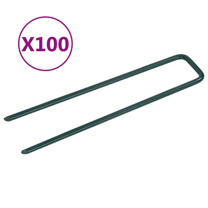 Berkfield Nails for Artificial Grass 100 pcs U-shape Iron