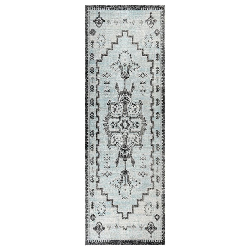 Berkfield Outdoor Rug Flatweave 80×250 cm Green and Grey