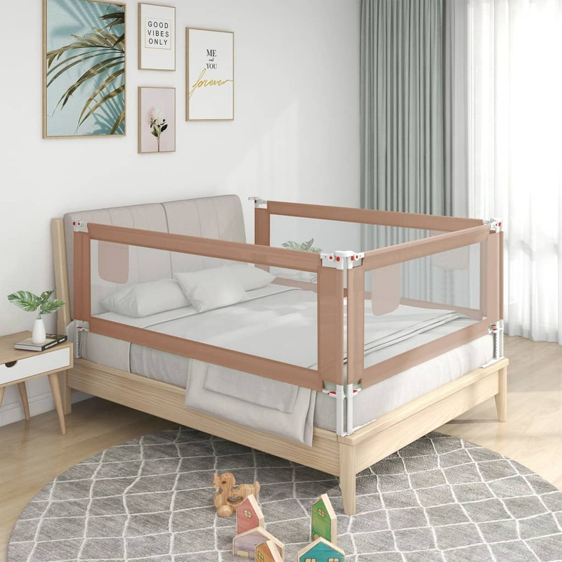 Berkfield Toddler Safety Bed Rail Taupe 150×25 cm Fabric