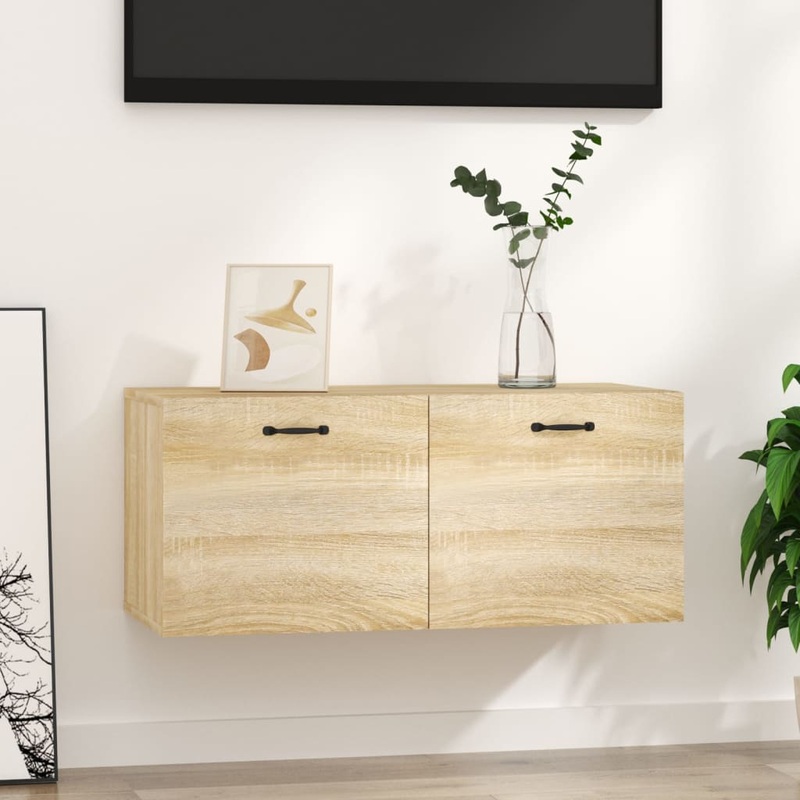 Berkfield Wall Cabinet Sonoma Oak 80x35x36,5 cm Engineered Wood