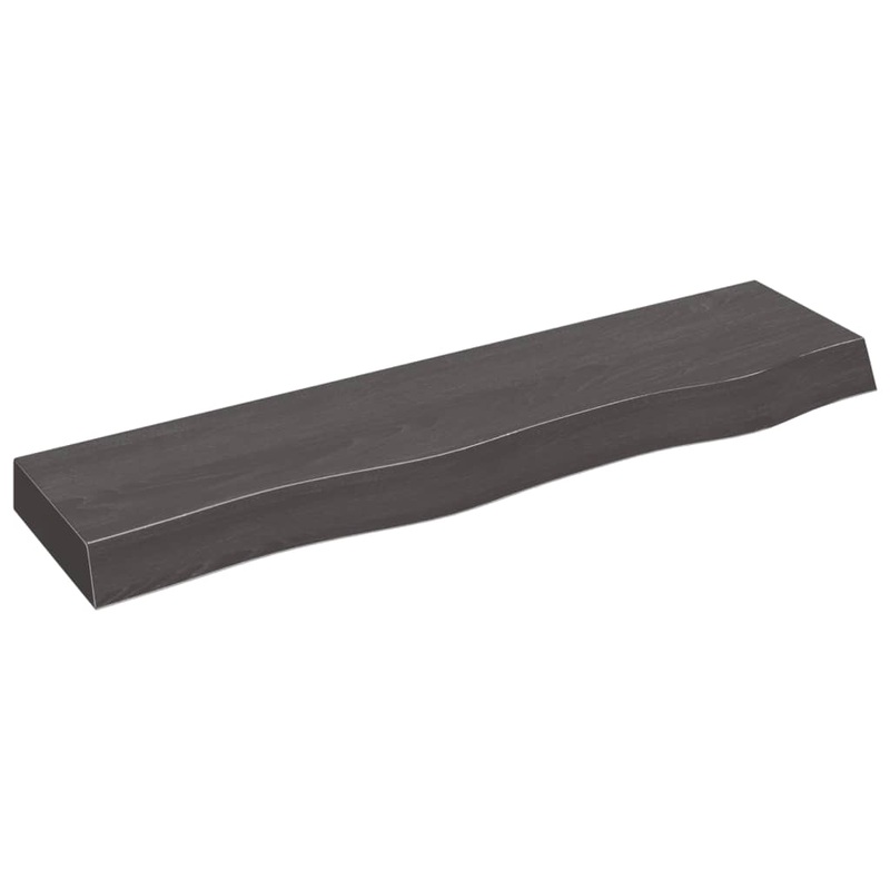 Berkfield Wall Shelf Dark Grey 80x20x6 cm Treated Solid Wood Oak