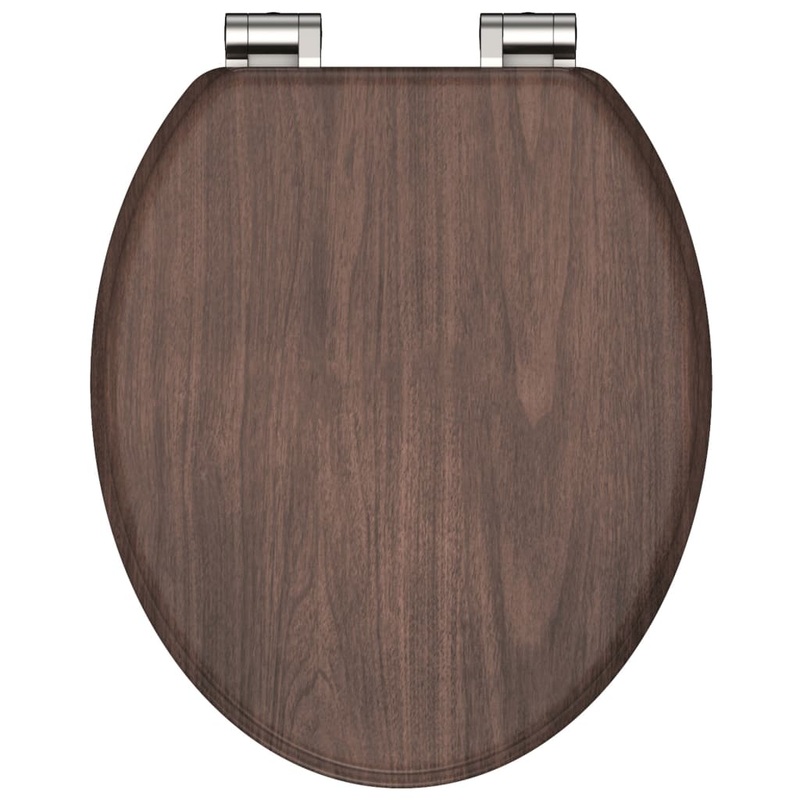 SCHTTE Toilet Seat with Soft-Close DARK WOOD MDF
