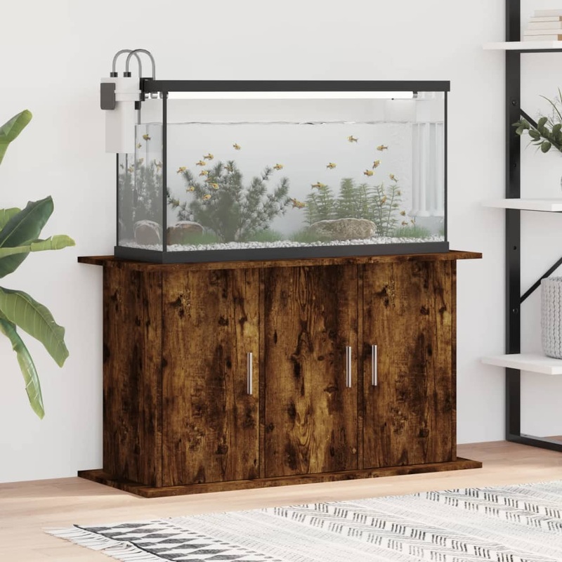 Berkfield Aquarium Stand Smoked Oak 101x41x58 cm Engineered Wood