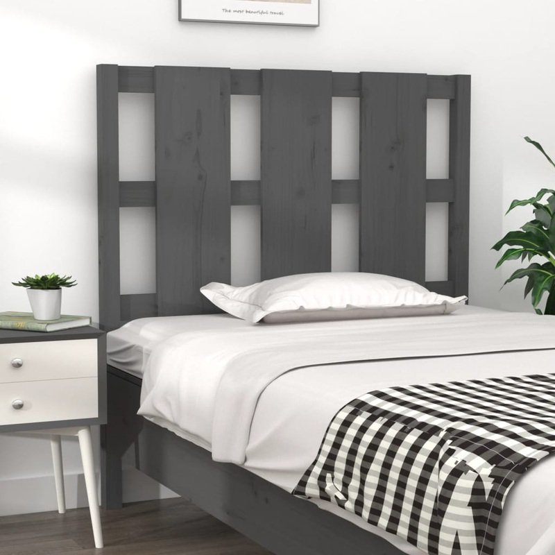 Berkfield Bed Headboard Grey 105.5x4x100 cm Solid Wood Pine