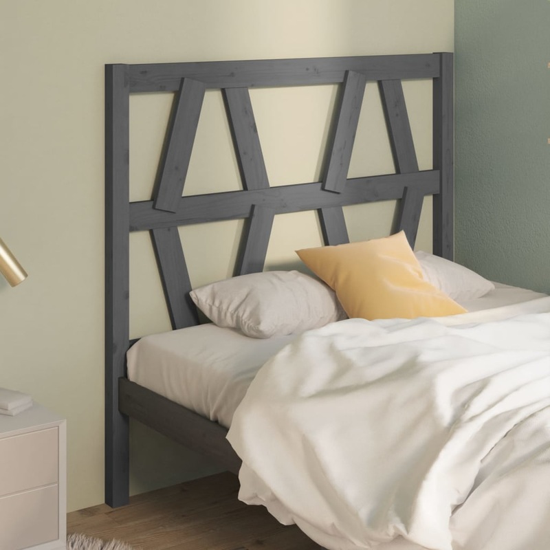 Berkfield Bed Headboard Grey 81x4x100 cm Solid Wood Pine