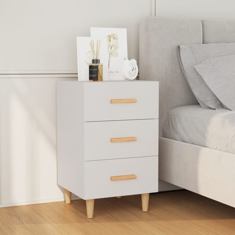 Berkfield Bedside Cabinet High Gloss White 40x40x66 cm Engineered Wood