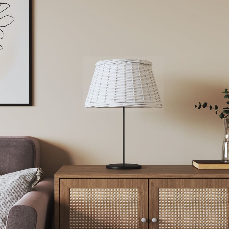 Berkfield Lamp Shade White _50x30 cm Wicker