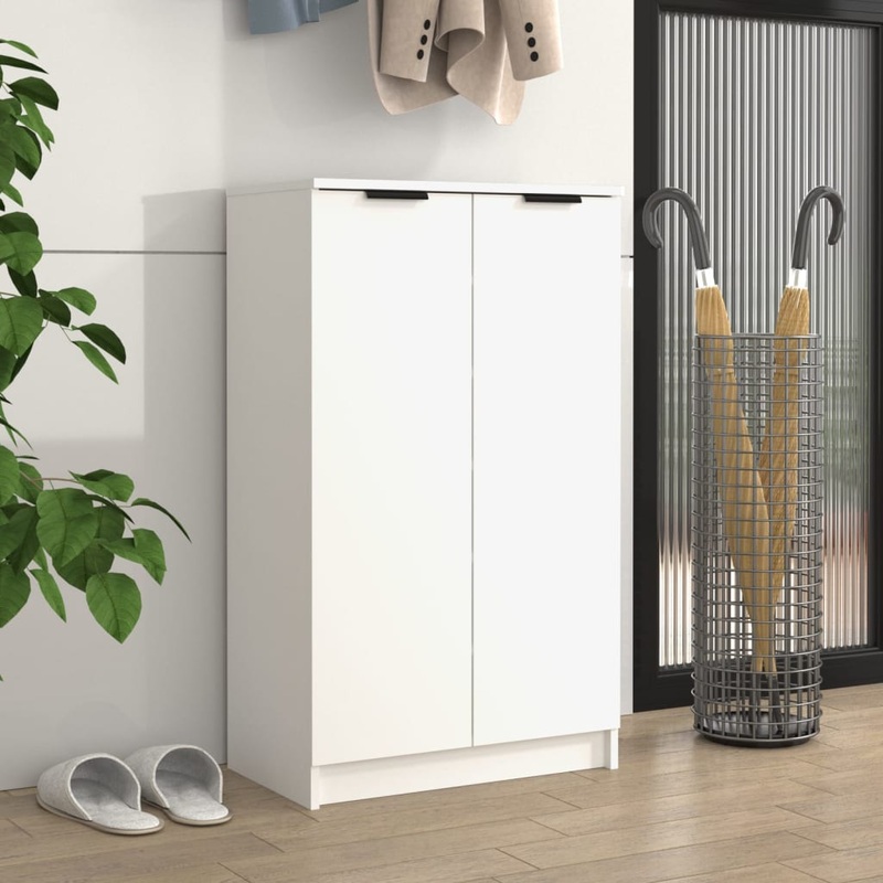 Berkfield Shoe Cabinet White 59x35x100 cm Engineered Wood