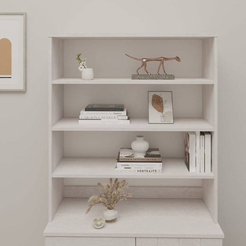 Berkfield Top for Highboard HAMAR White 90x30x100cm Solid Wood Pine