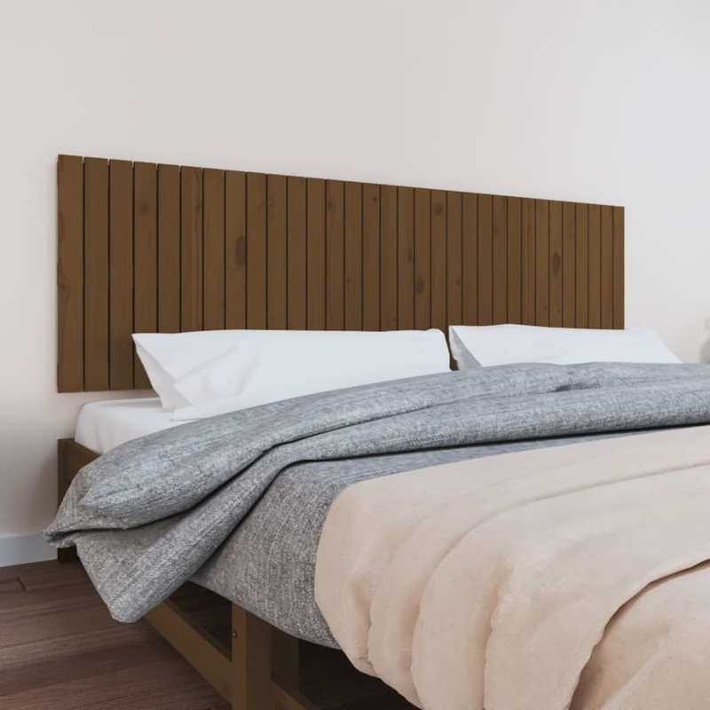 Berkfield Wall Headboard Honey Brown 204x3x60 cm Solid Wood Pine