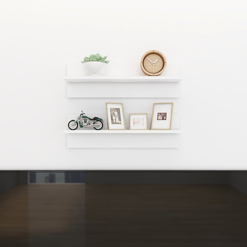 Berkfield Wall Shelf 2 pcs White 60×11.5×18 cm Engineered Wood
