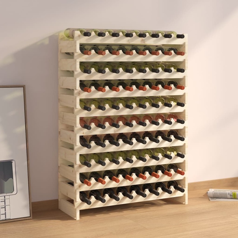 Berkfield Wine Rack 83x29x112 cm Solid Wood Pine