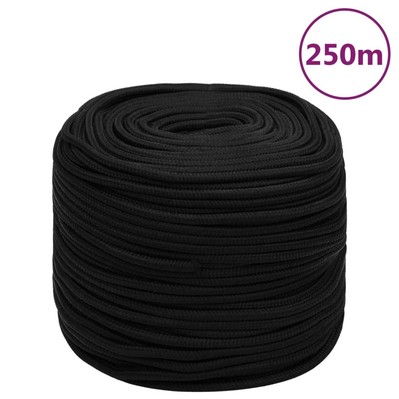 Berkfield Work Rope Black 10 mm 250 m Polyester