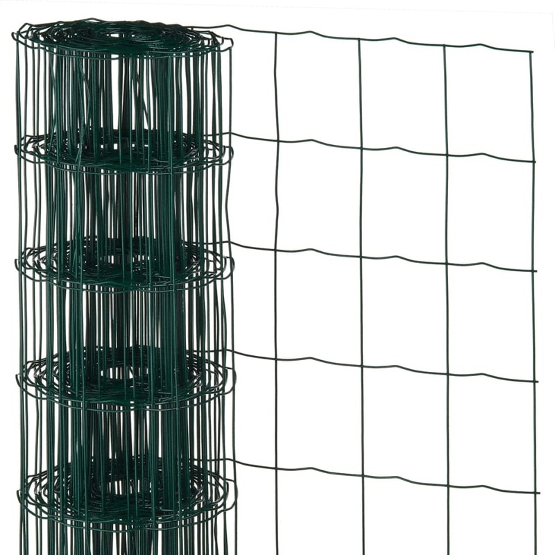 Nature Wire Mesh Rectangular 0.8×10 m Plastic Coated Steel Green