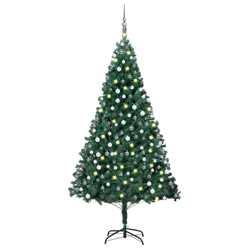 Berkfield Artificial Christmas Tree with LEDs&Ball Set Green 240 cm