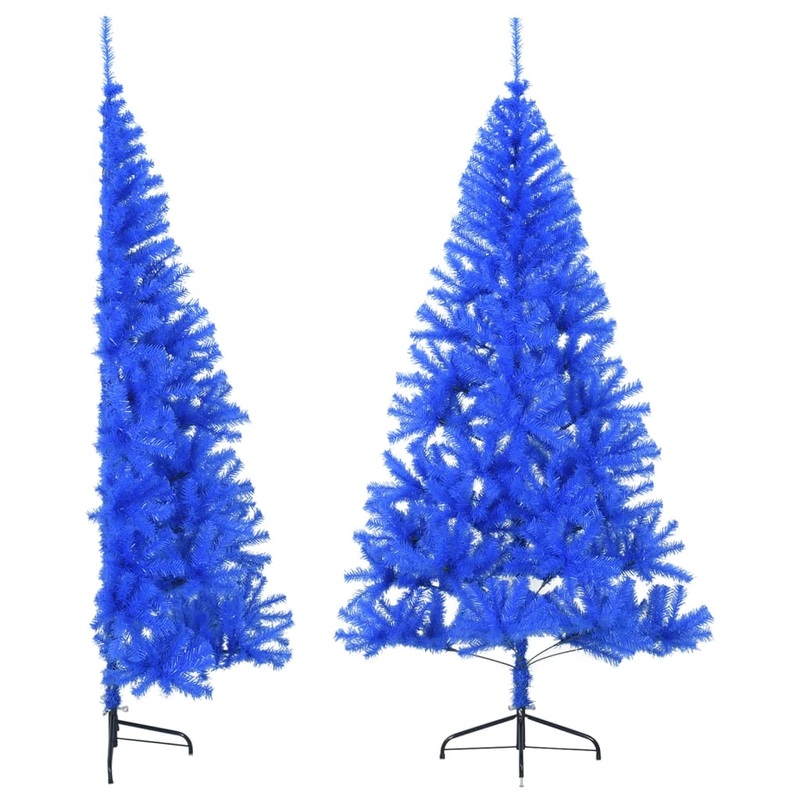 Berkfield Artificial Half Christmas Tree with Stand Blue 180 cm PVC