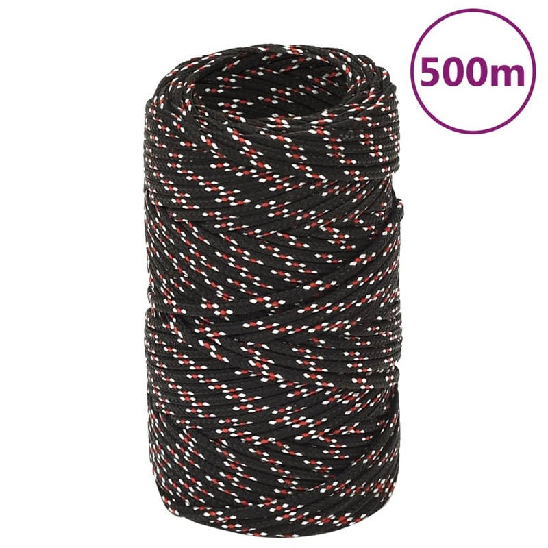Berkfield Boat Rope Black 2 mm 500 m Polypropylene
