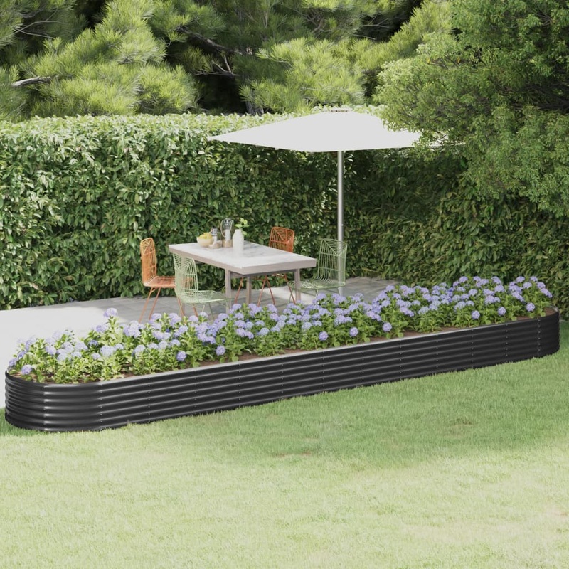 Berkfield Garden Raised Bed Powder-coated Steel 507x100x36 cm Anthracite