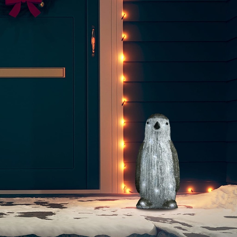 Berkfield LED Christmas Acrylic Penguin Figure Indoor and Outdoor 30cm