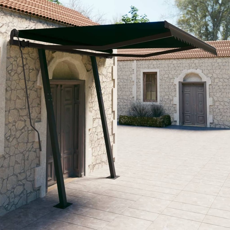 Berkfield Manual Retractable Awning with Posts 3×2.5 m Anthracite