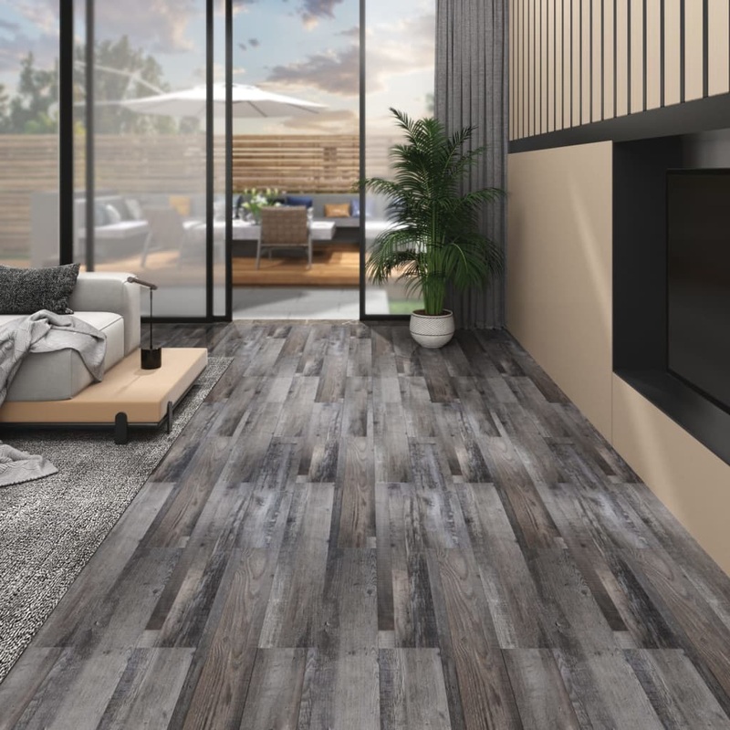 Berkfield Non Self-adhesive PVC Flooring Planks 4.46 m_ 3 mm Industrial Wood